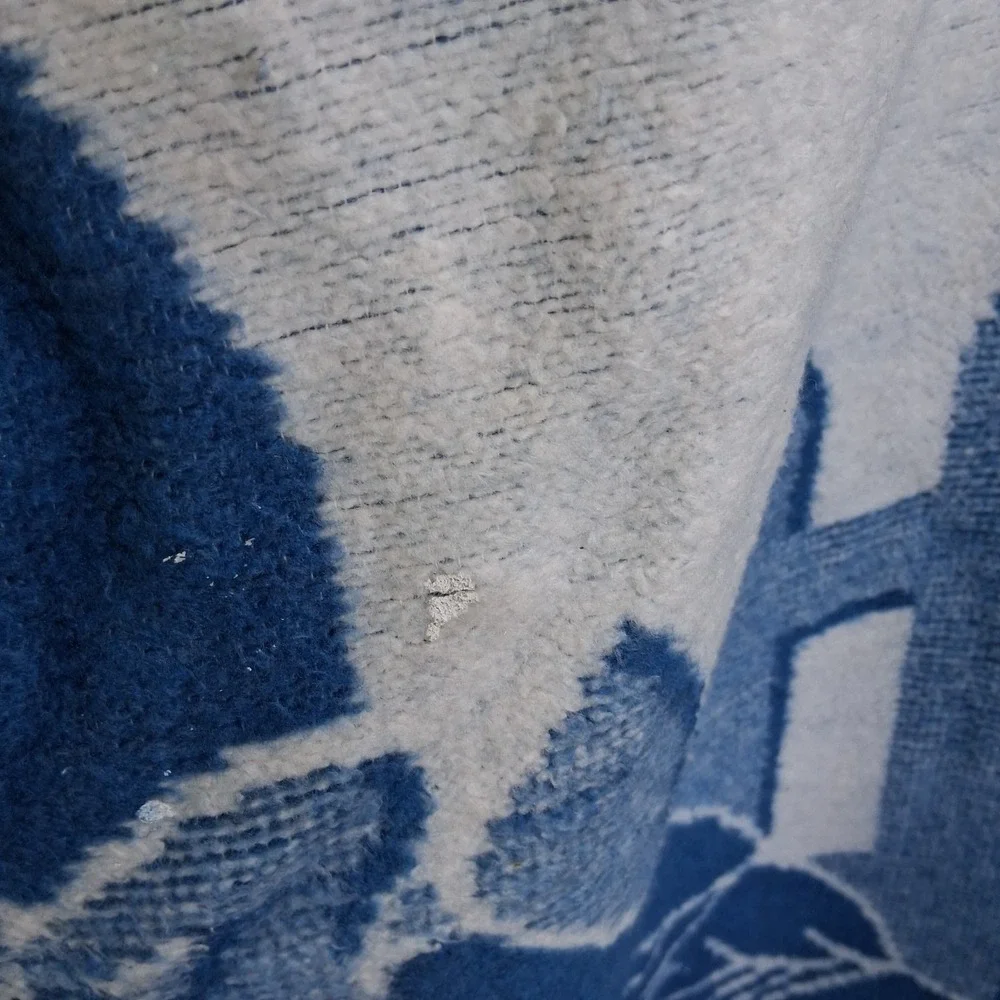 Vintage 80s‎ 90s Mora Goose Geese Soft Blanket Country Blue Dusty Rose Tulips...